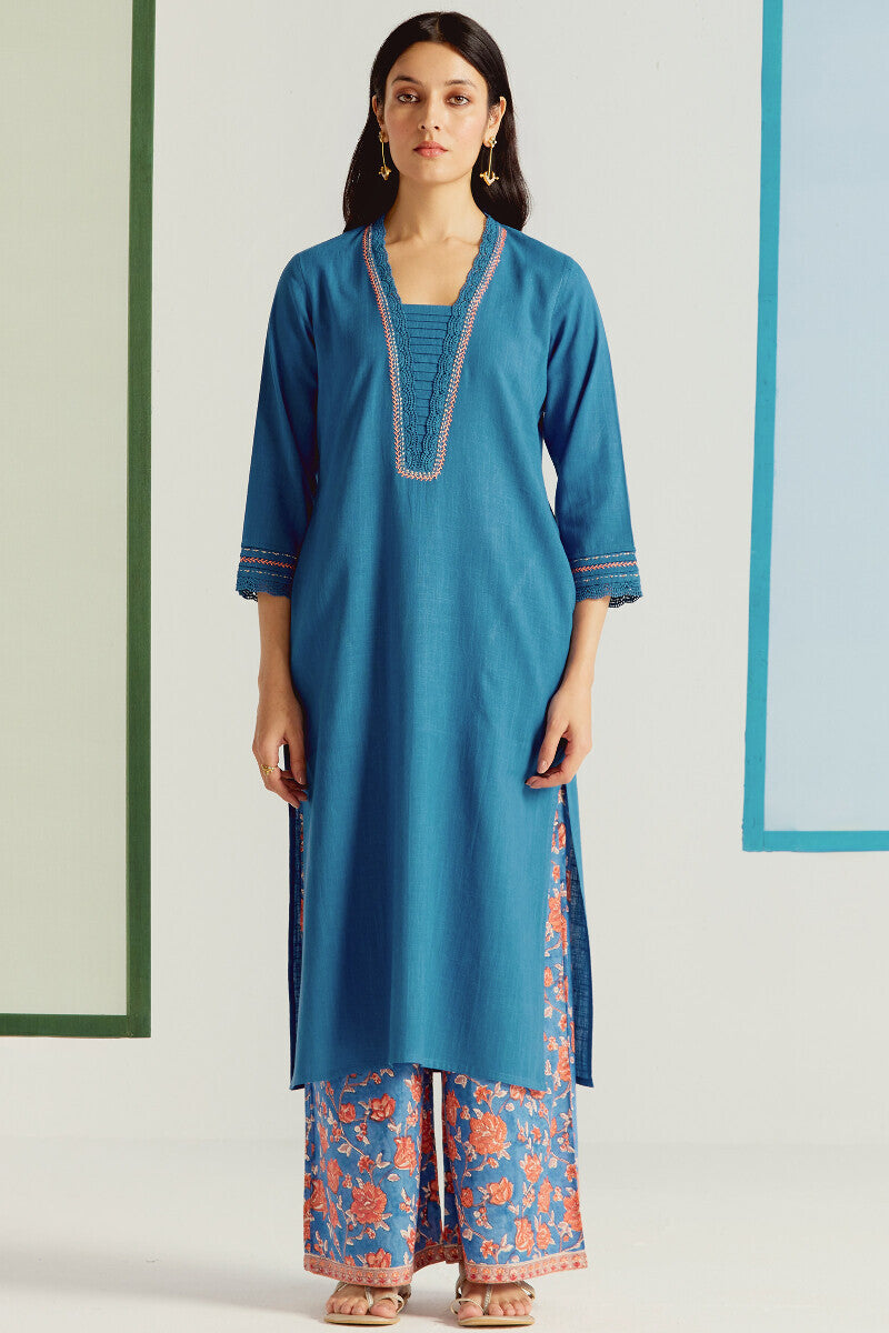 Roza Sehreen Blue Kurta