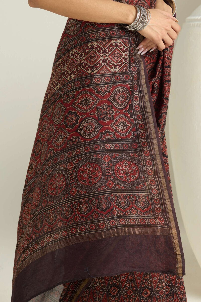 Sehra Nahida Ajrakh Chanderi Saree