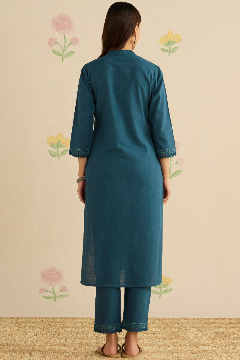 Kashida Kiara Blue Kurta
