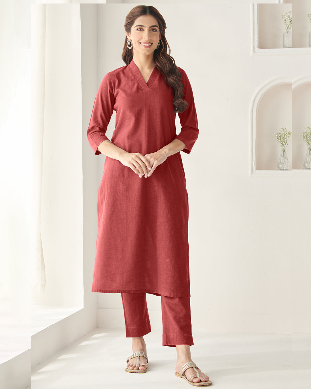 Roza Faraz Alta Red Narrow Pants