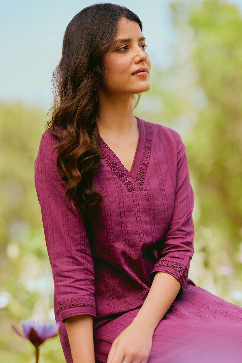 Roza Sehr Magenta Kurta