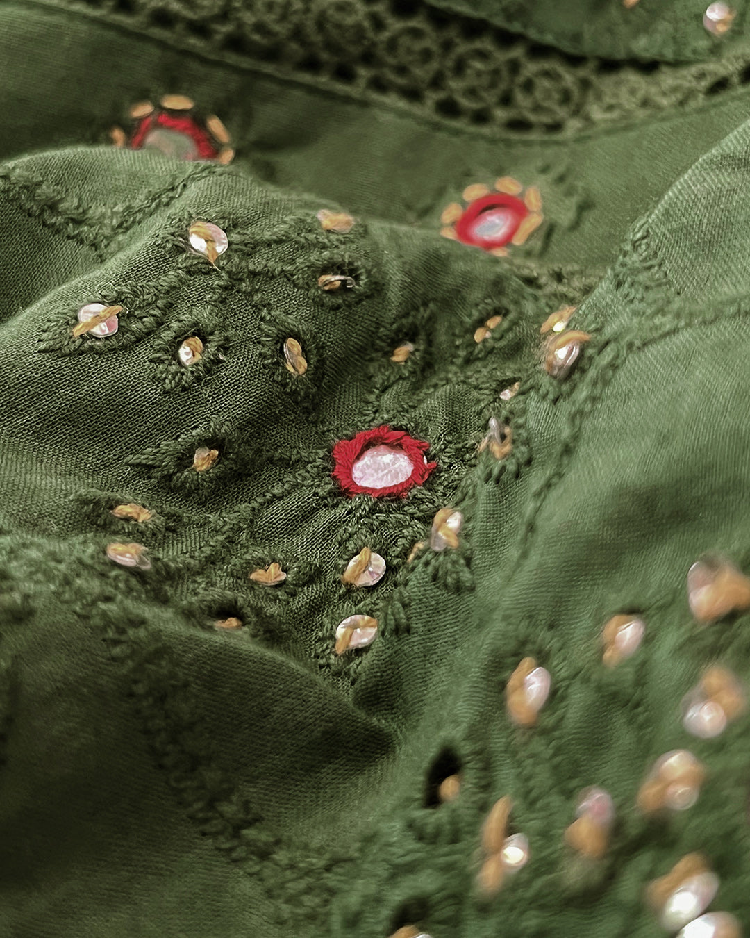 Roza Zunaira Forest Green Kurta