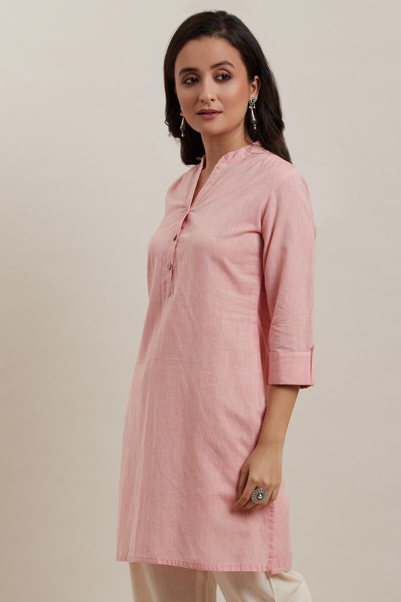Roza Light Pink Short Kurta
