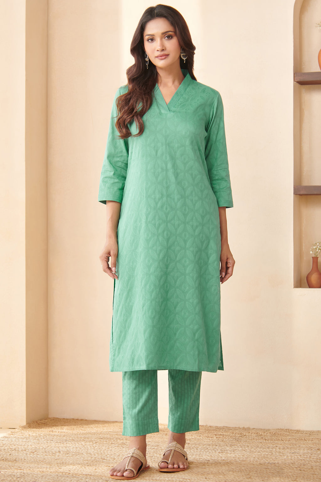 Roza Maryam Sea Green Narrow Pants