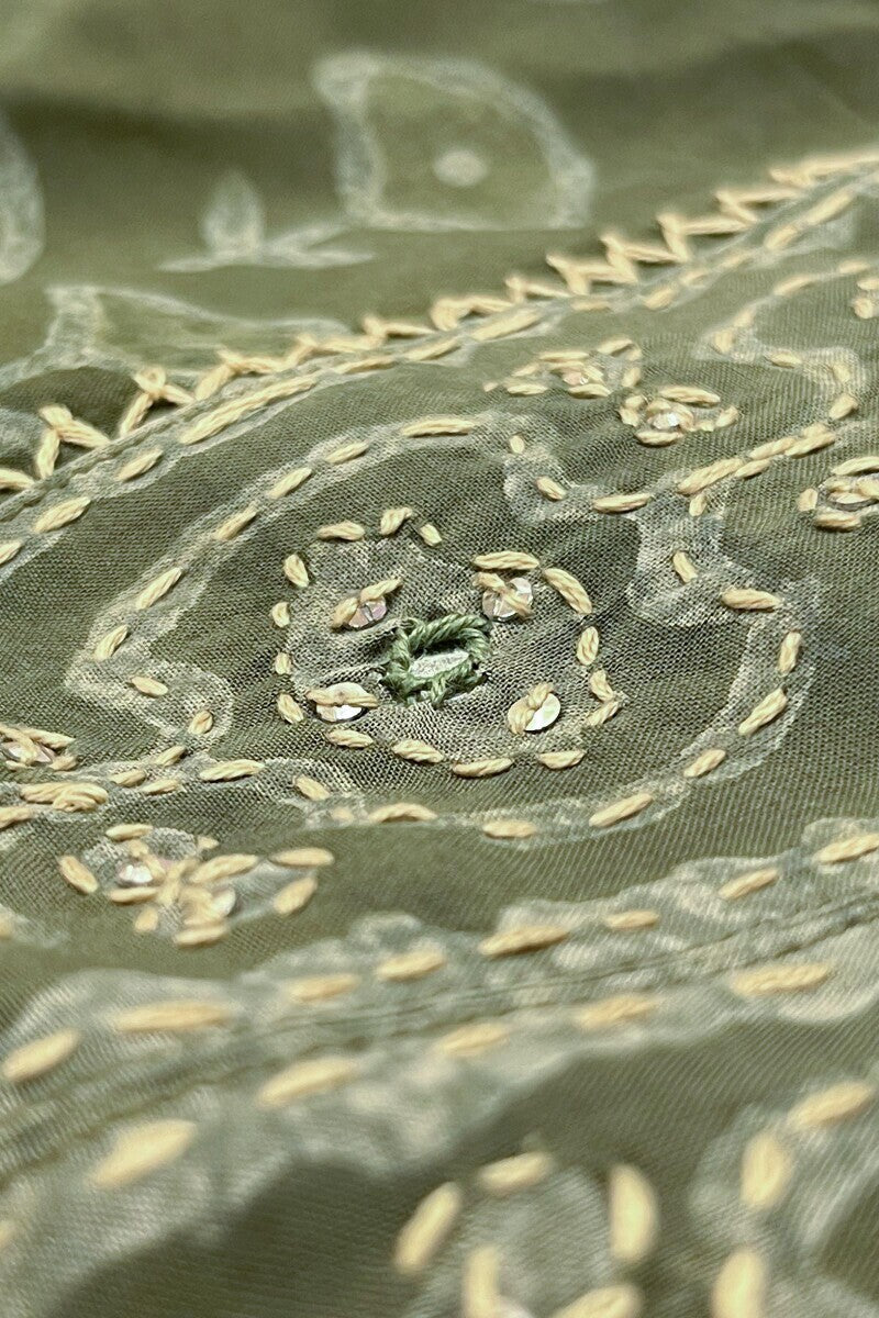 Sehra Zarah Green Dabu Kurta