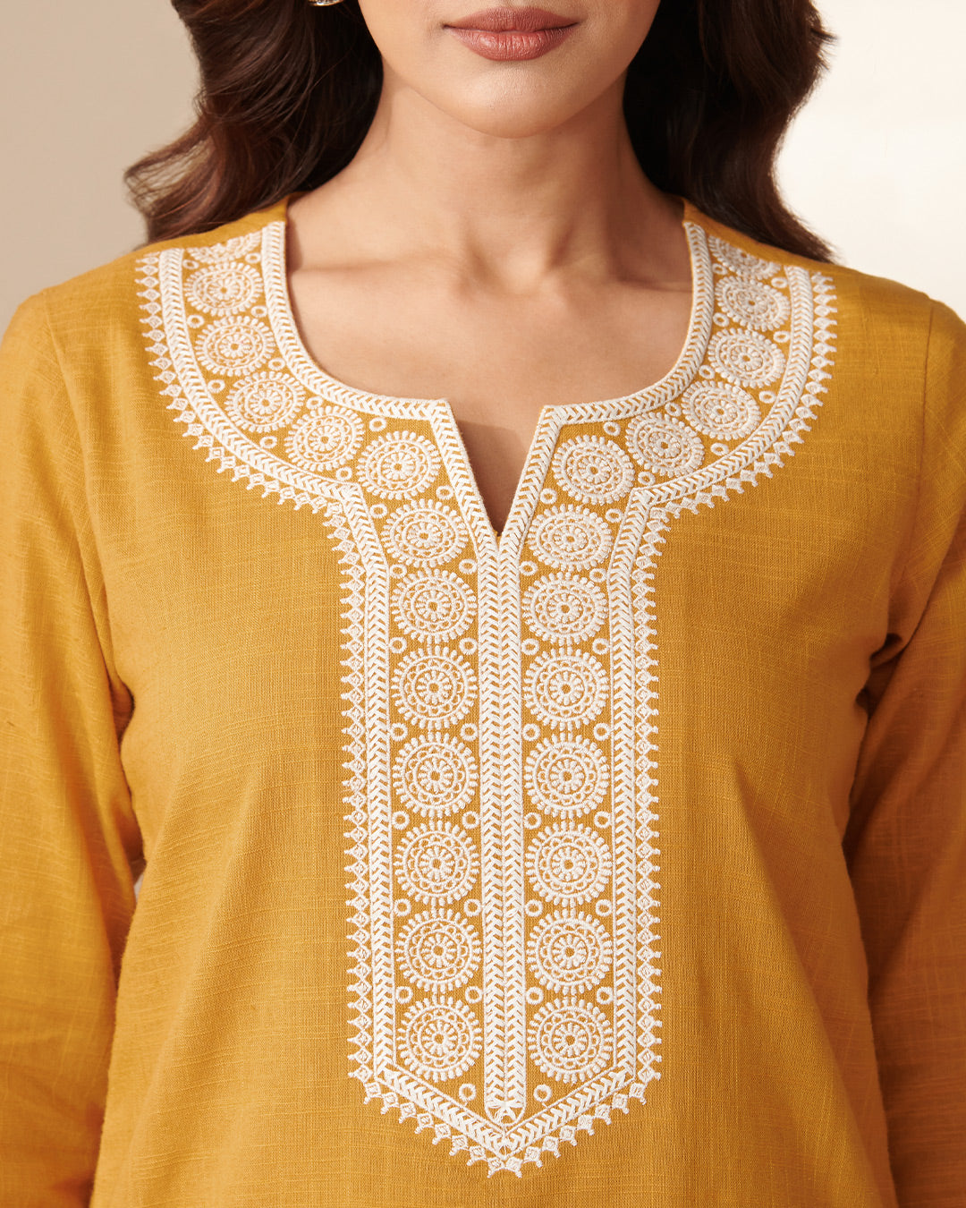 Mehraab Raziya Mustard Top