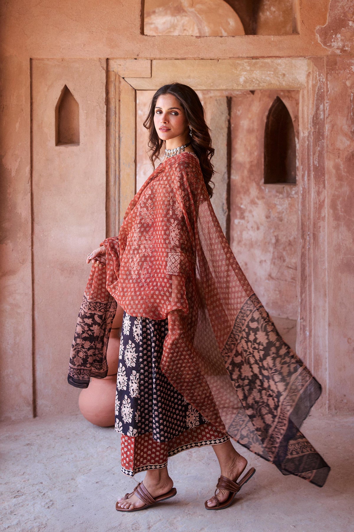 Sehra Maiwa Bagru Dupatta