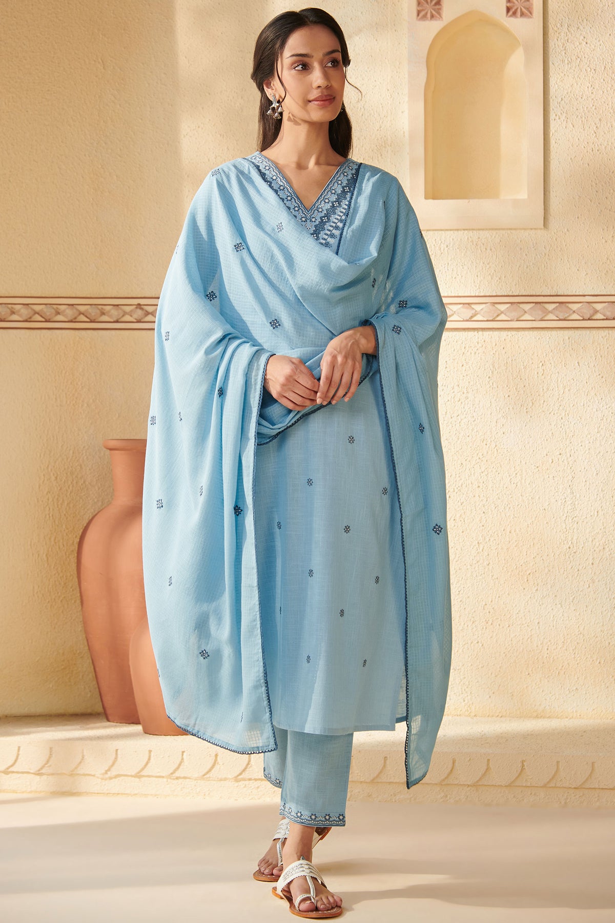Mehraab Roheen Blue Dupatta