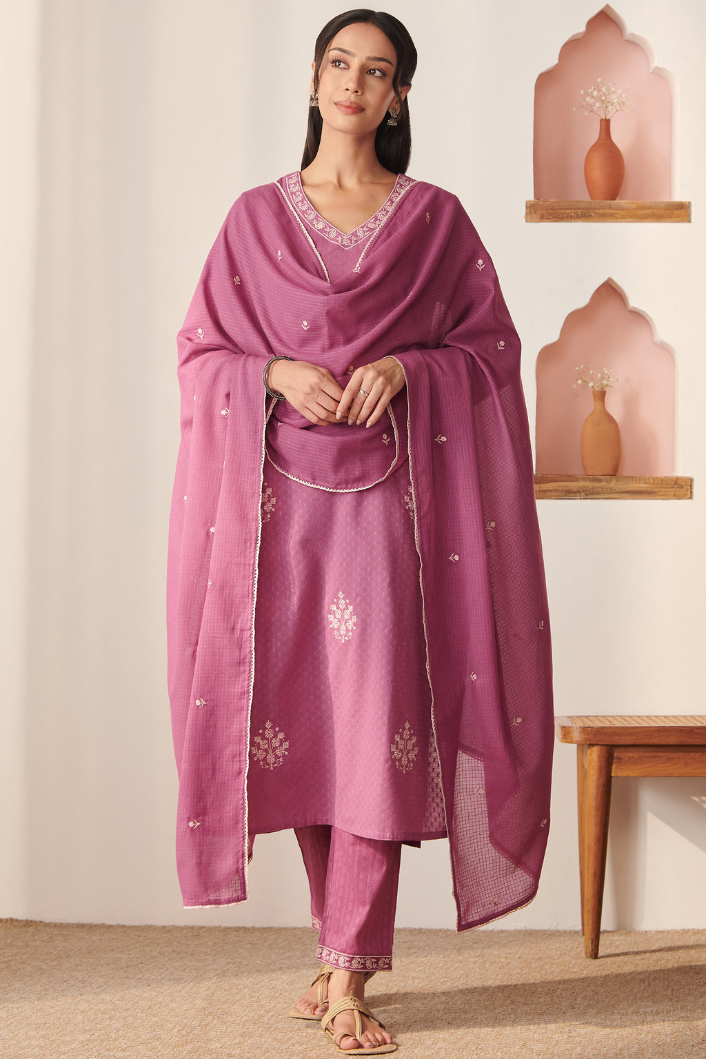 Mehraab Nisa Purple Narrow Pants