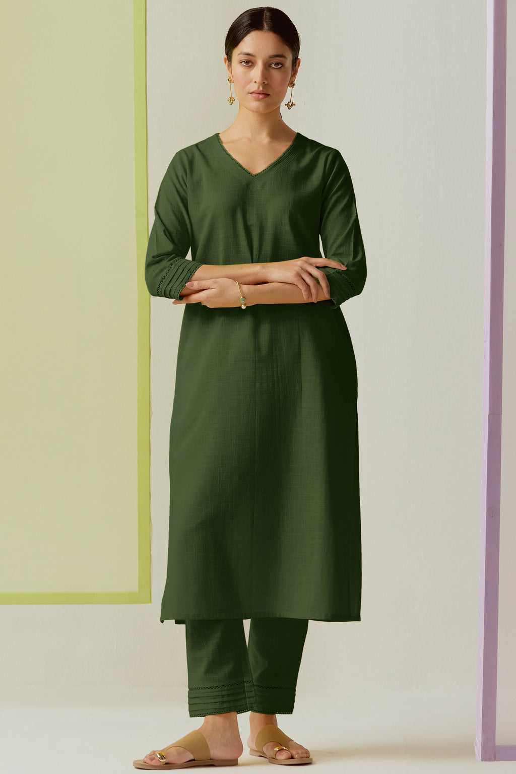 Roza Zara Forest Green Narrow Pants