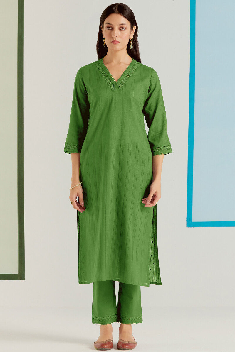 Roza Sehr Leaf Green Narrow Pants