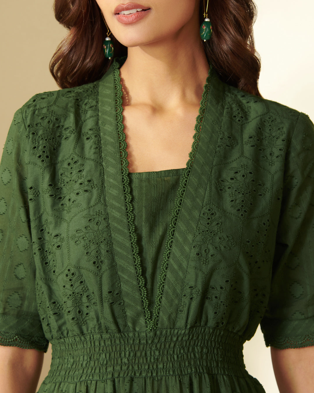 Roza Aaliya Forest Green Dress