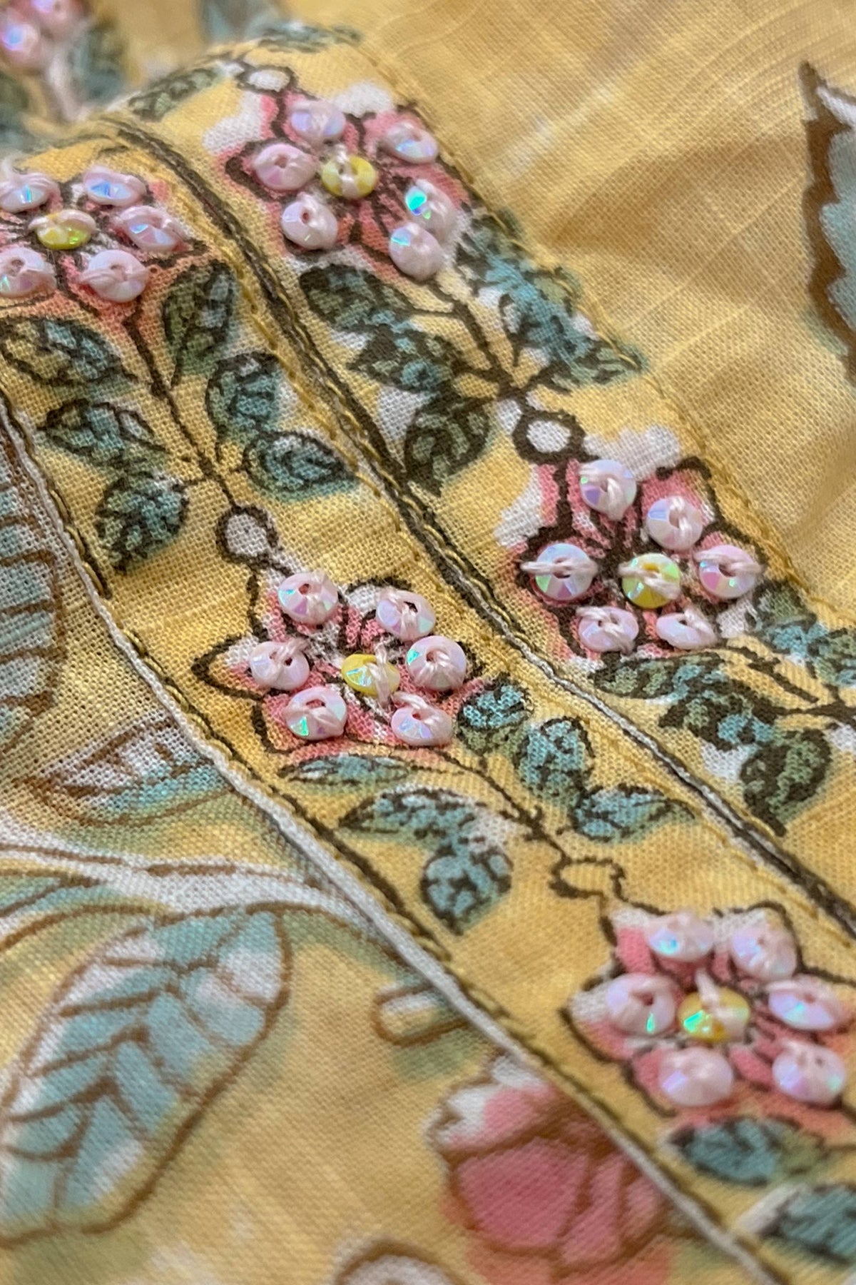 Gulshan Bagh Fizah Yellow Sanganeri Kurta