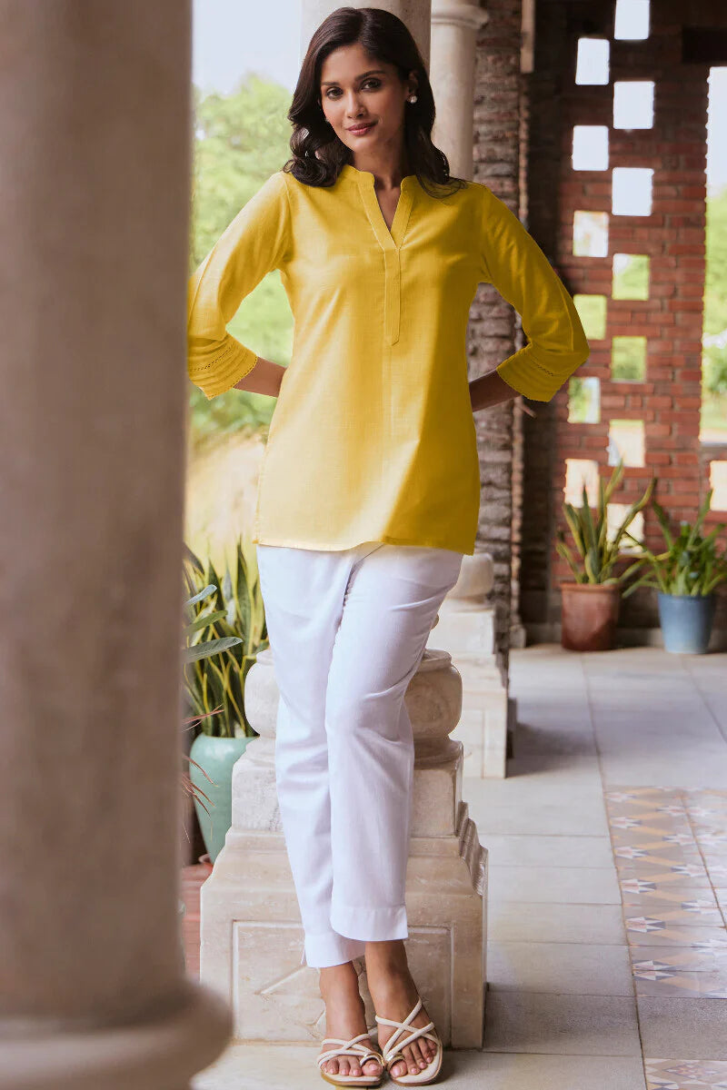 Surplus: Roza Seerat Yellow Top