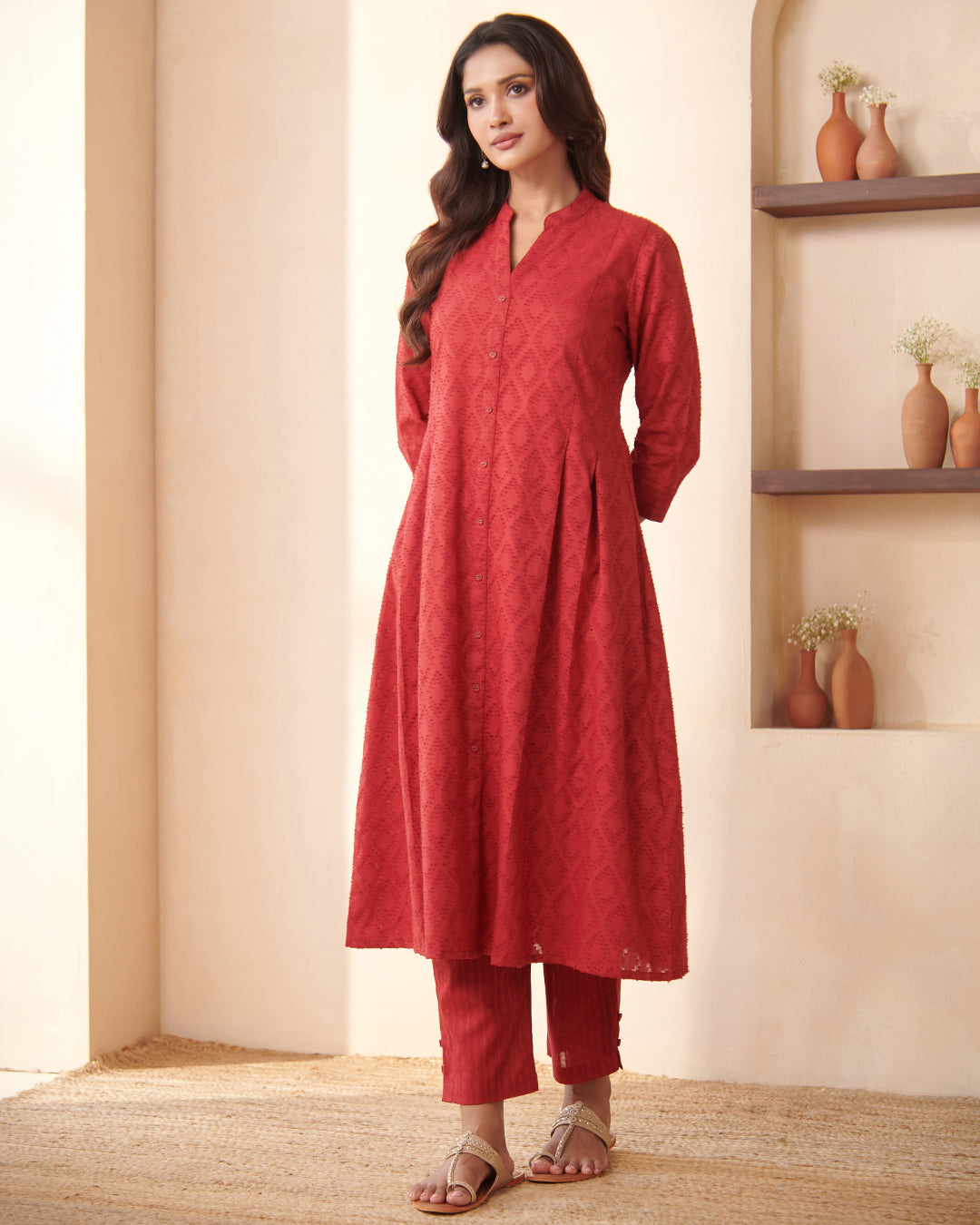 Roza Chaand Anar Red Pants