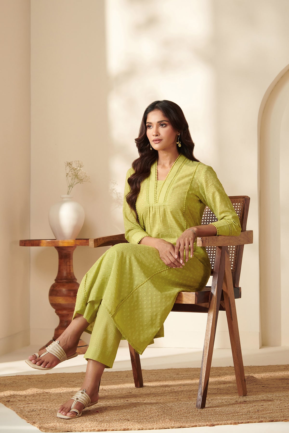Roza Darya Green Narrow Pants