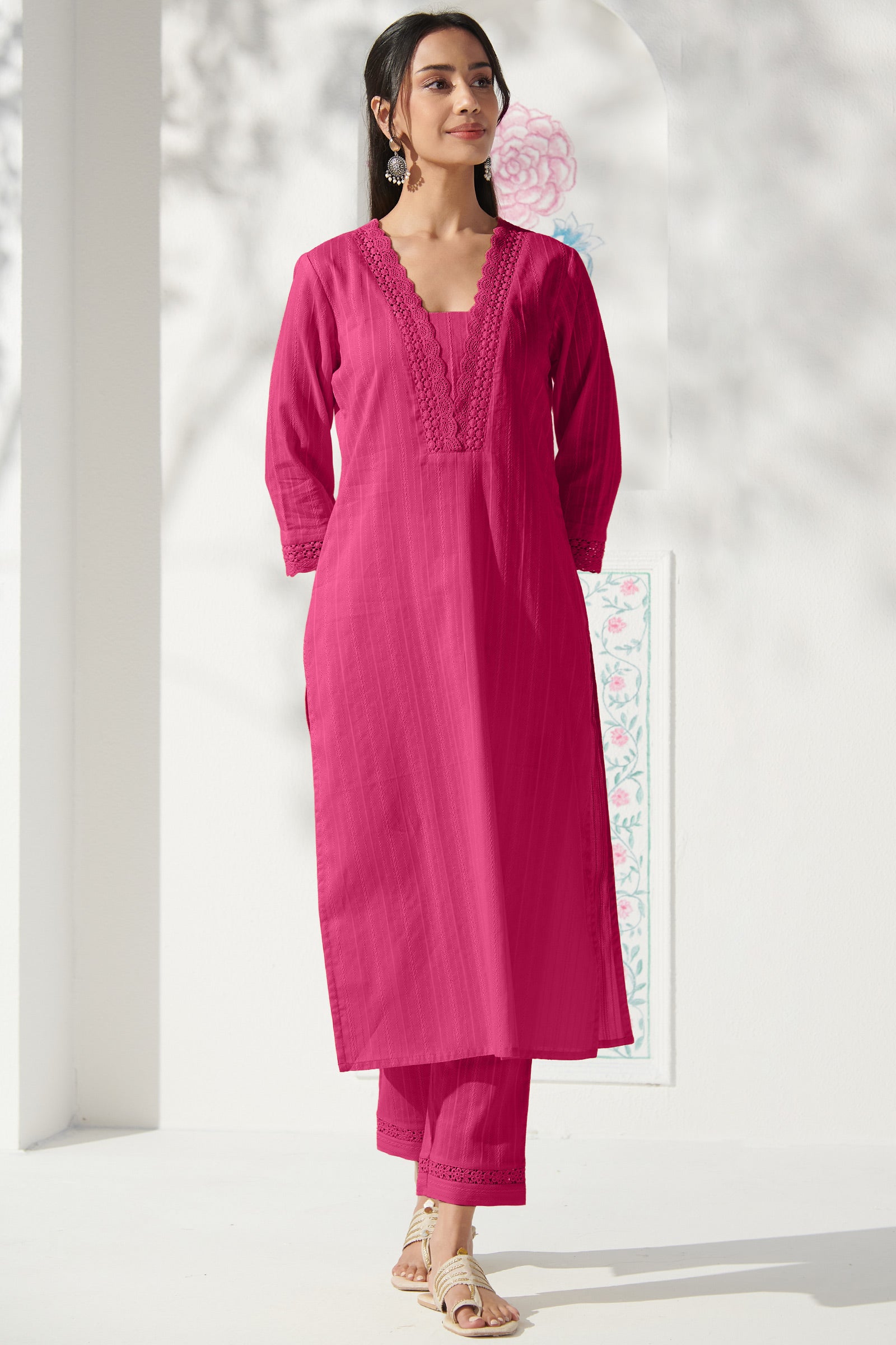 Roza Farah Pink Narrow Pants