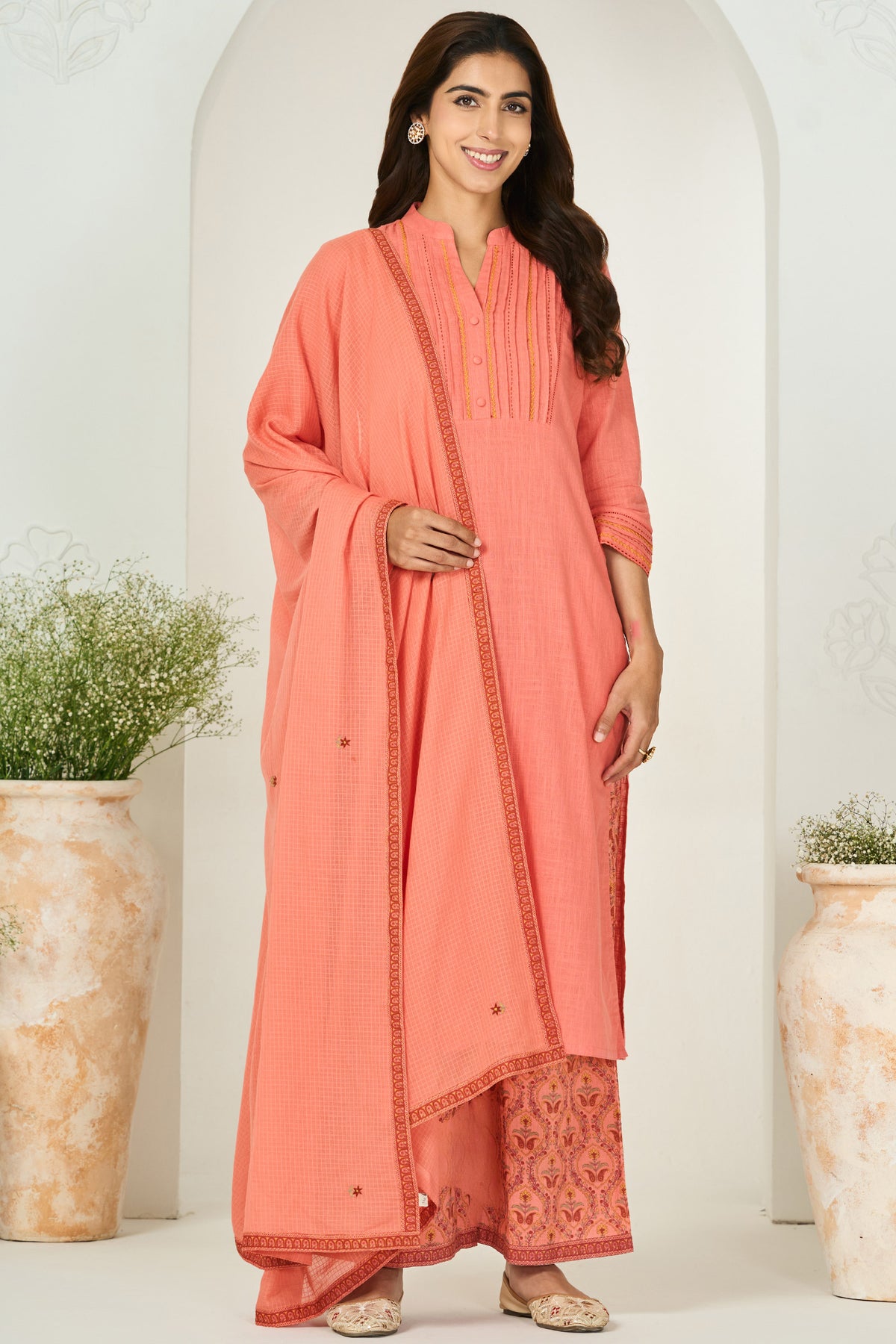 Roza Kiara Salmon Kurta