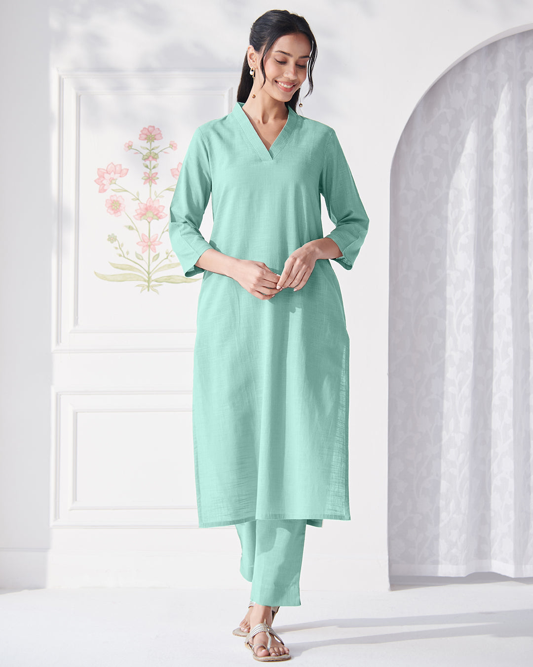 Roza Afreena Turquoise Narrow Pants