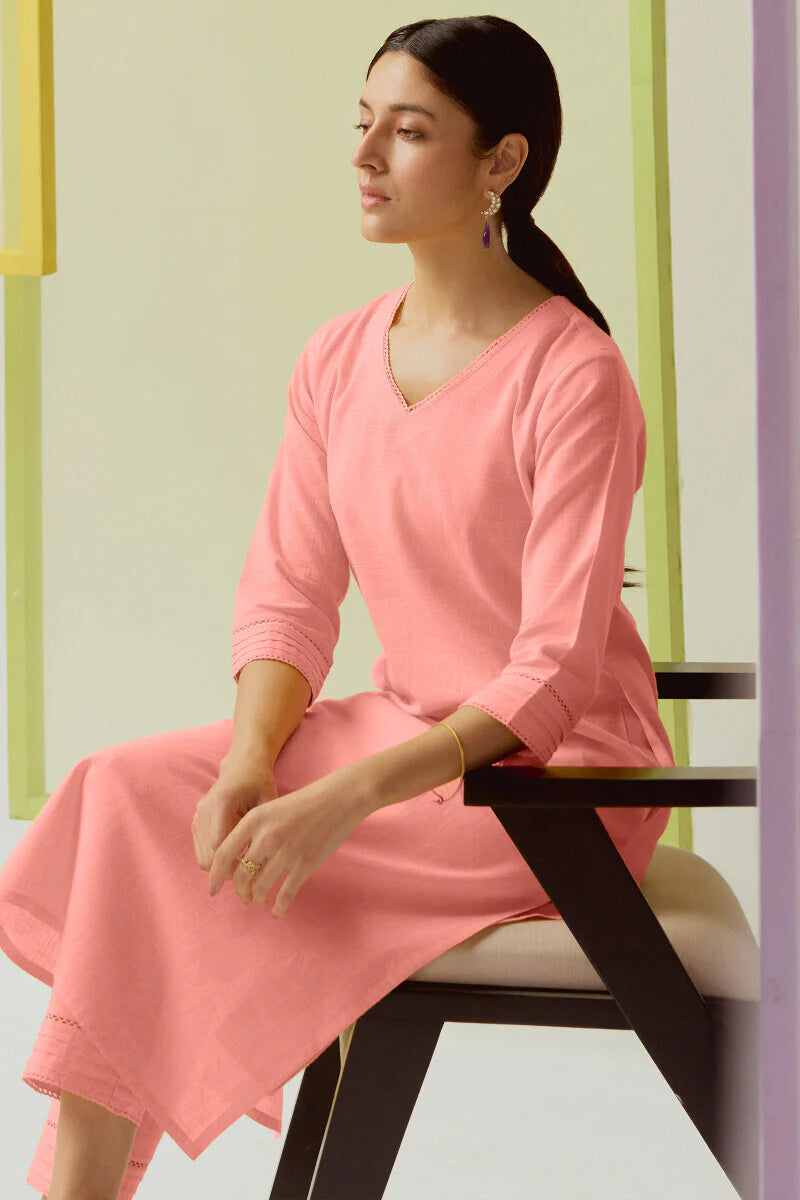 Surplus: Roza Zara Light Pink Kurta