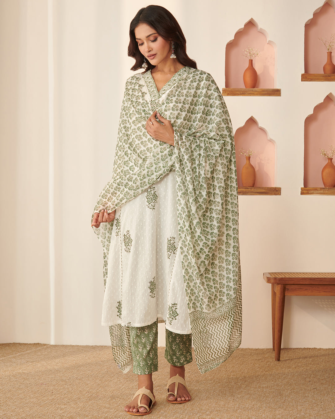 Rosheen Maiwa Sanganeri Dupatta