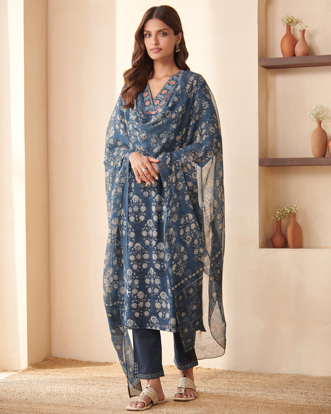 Sehra Zahira Bagru Dabu Narrow Pants