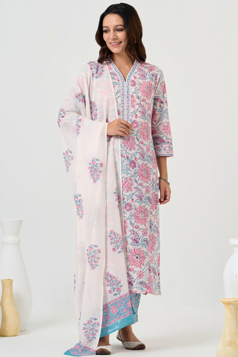 Roz Meher Jazmin Block Printed Dupatta