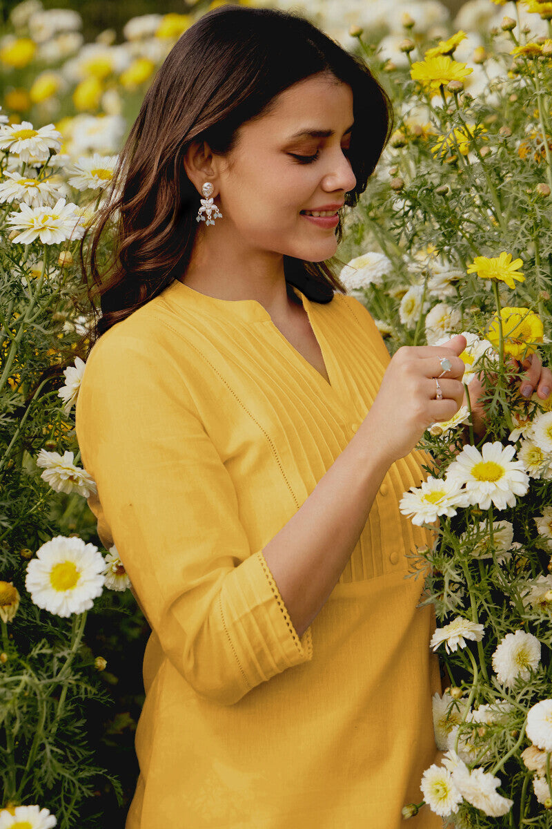 Roza Nida Lemon Yellow Kurta