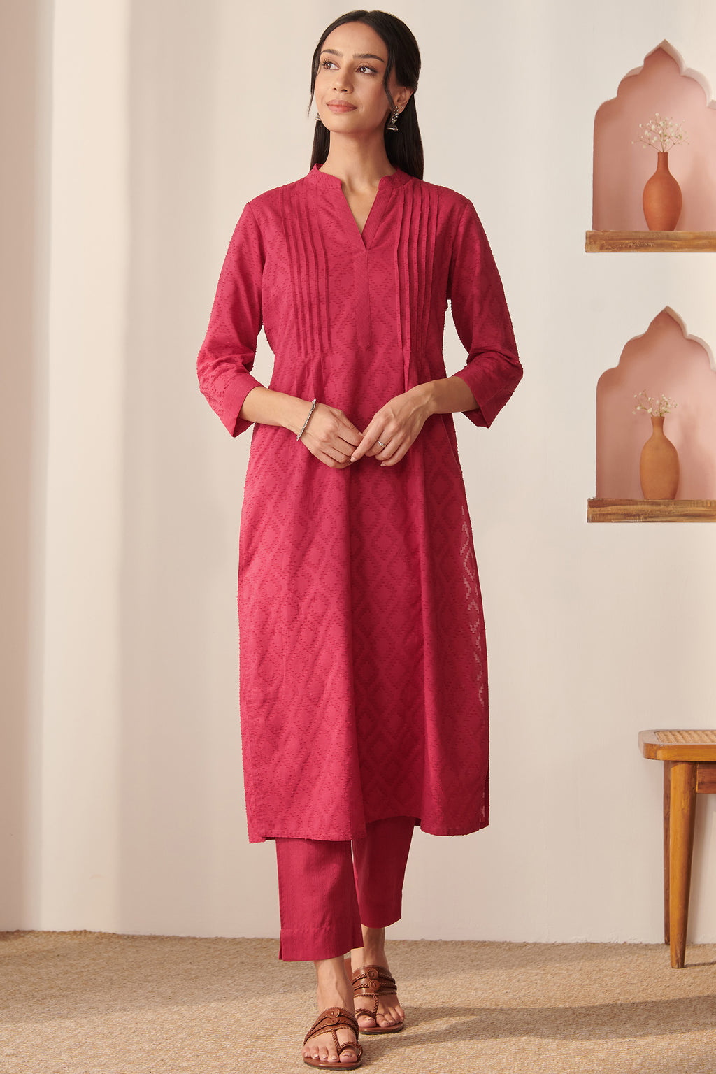 Roza Rosana Berry Pink Narrow Pants