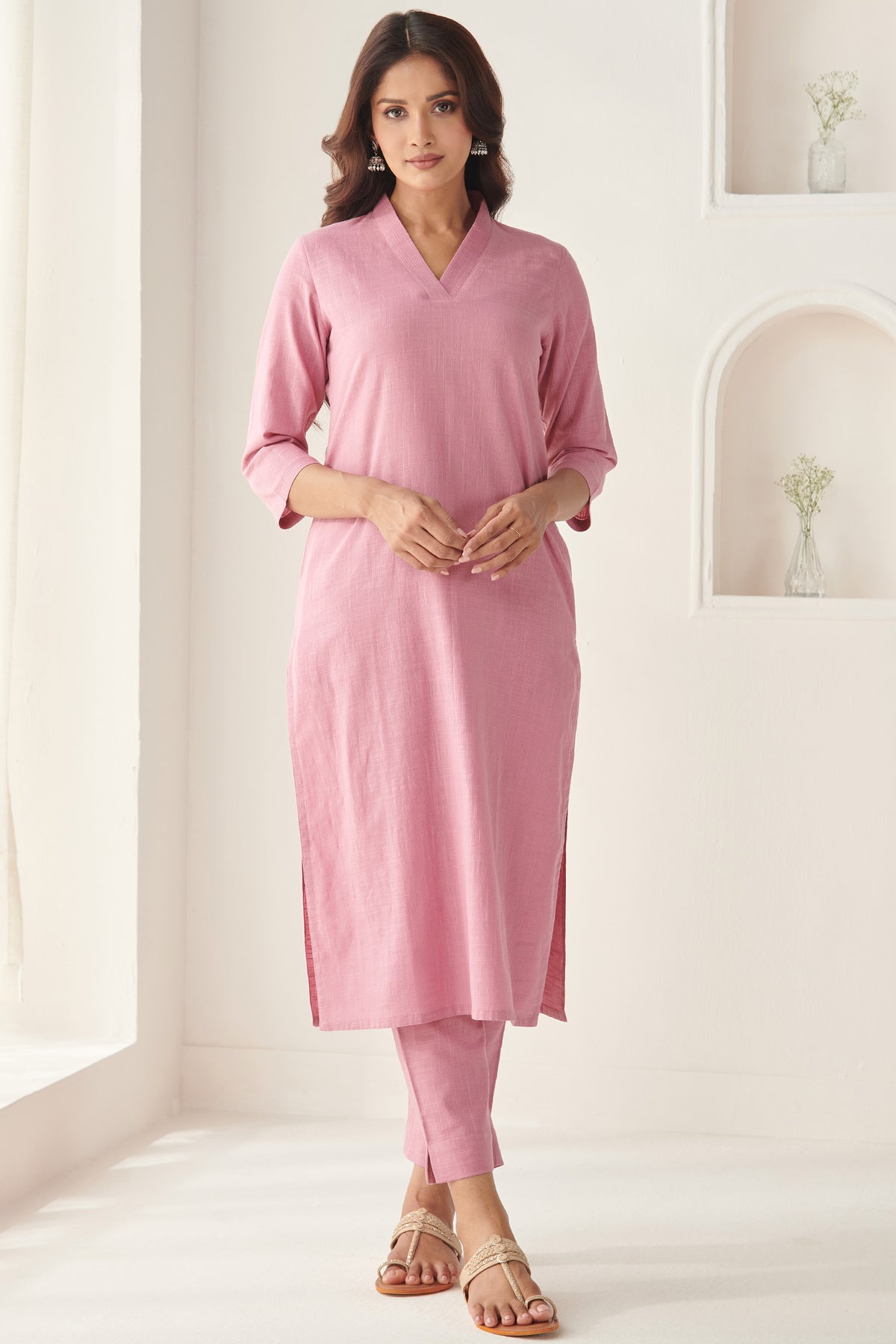 Roza Mahi Pink Narrow Pants