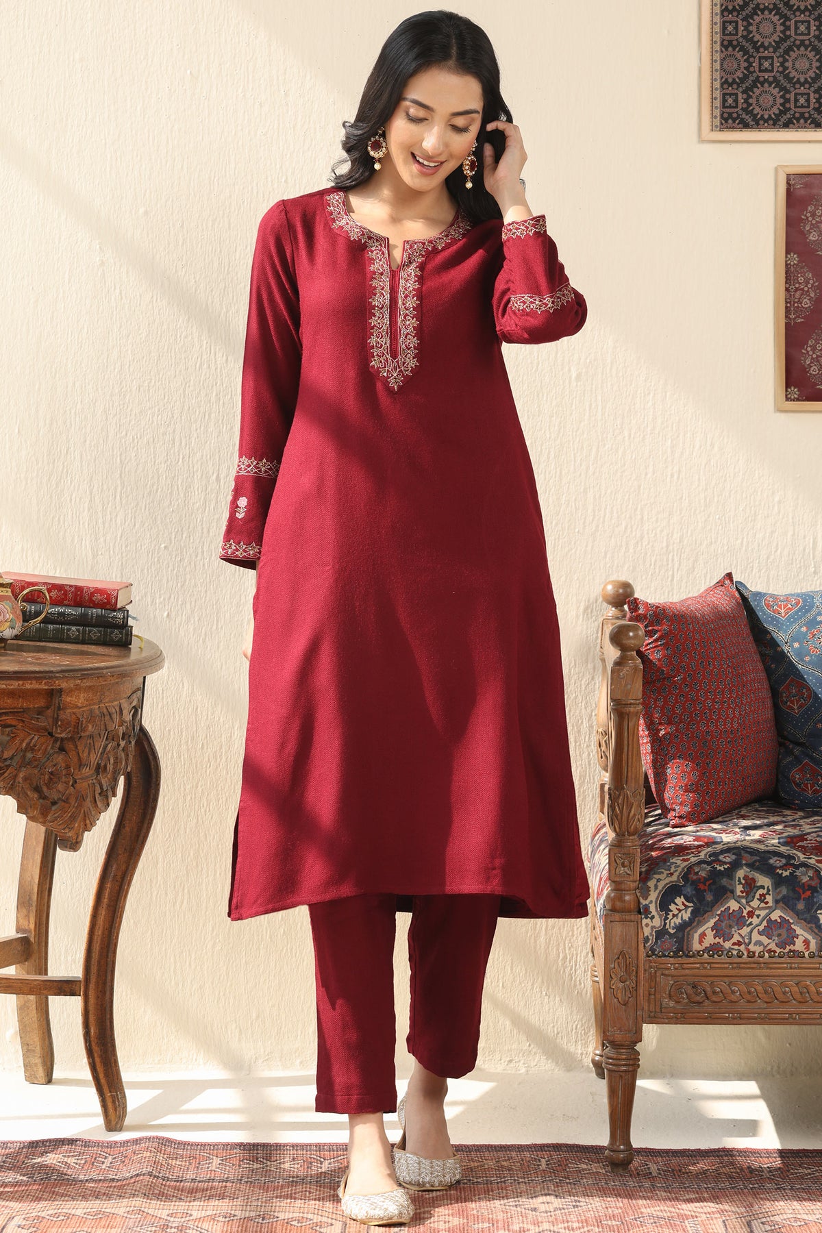 Naadirah Maheen Faux Wool Narrow Pants