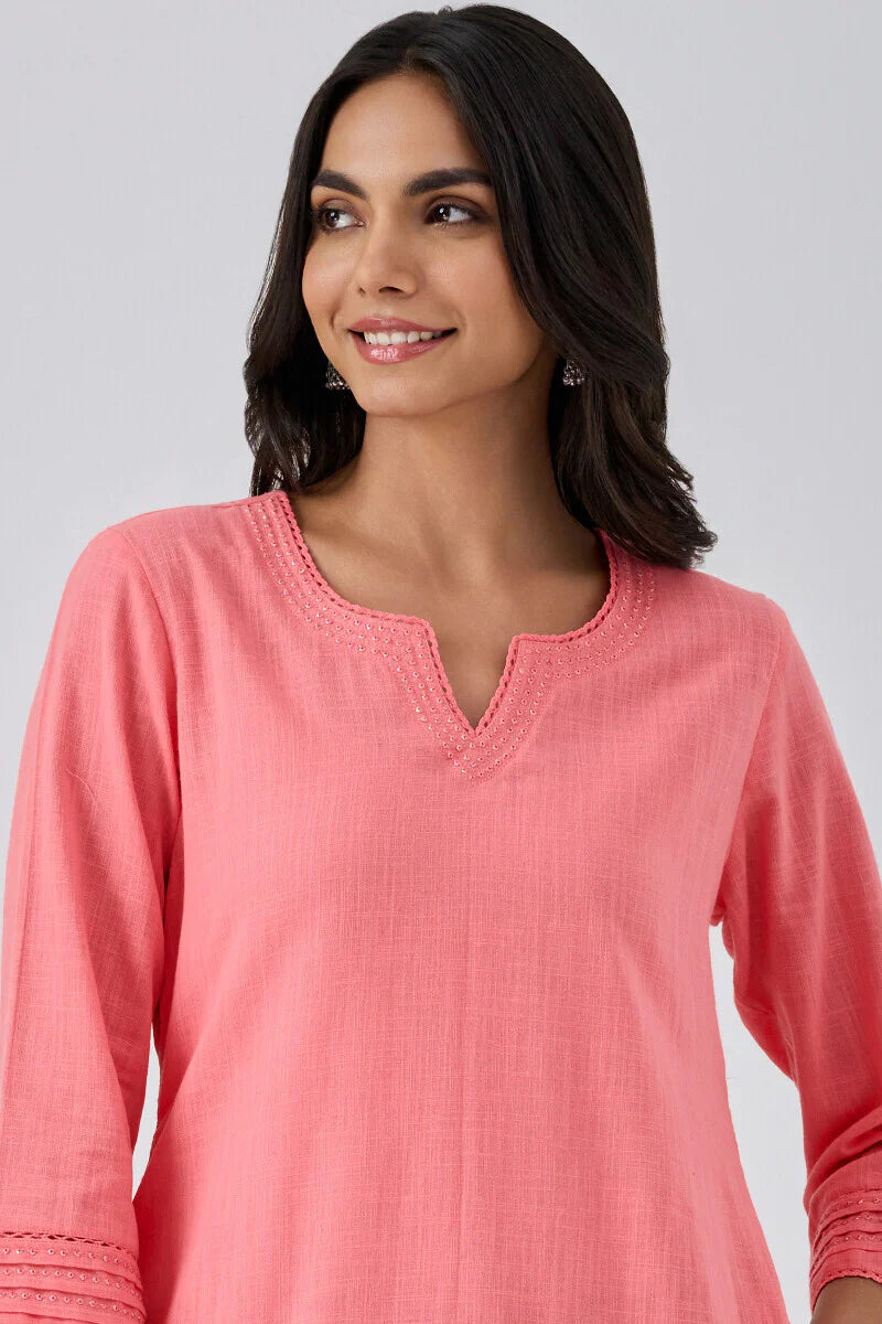 Surplus: Roza Seerat Candy Pink Kurta