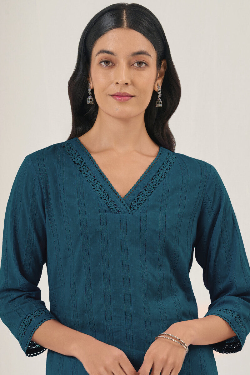Roza Seher Cobalt Blue Kurta