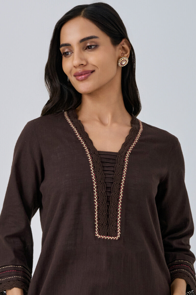 Roza Mehnaz Brown Kurta