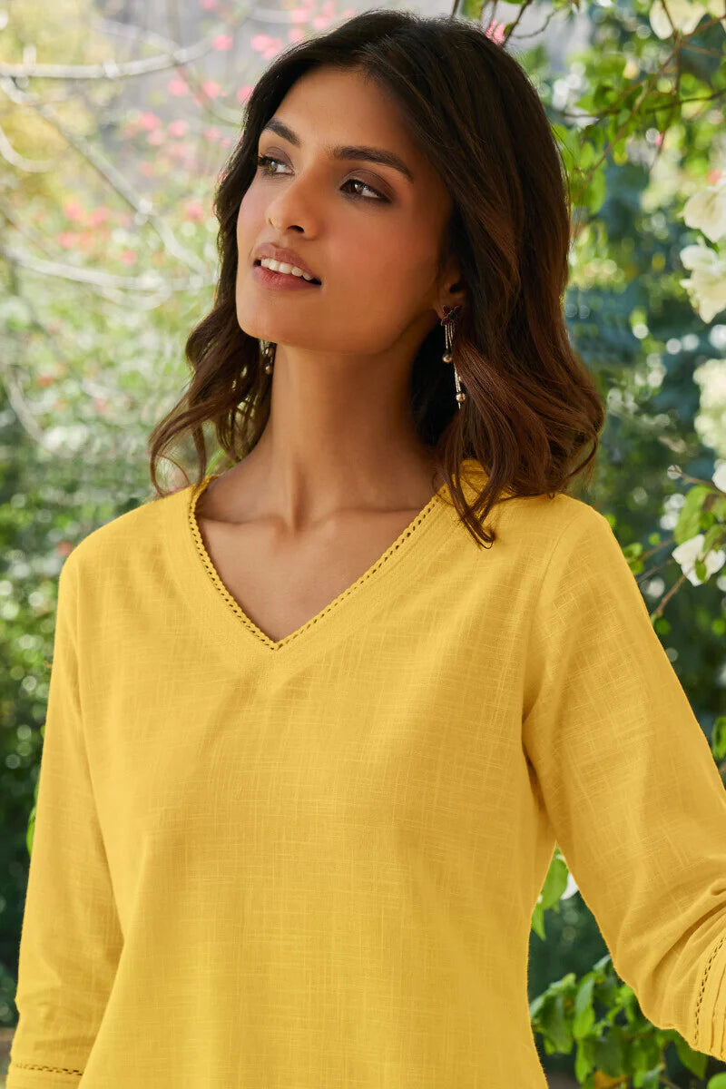 Surplus: Roza Zara Lemon Yellow Kurta