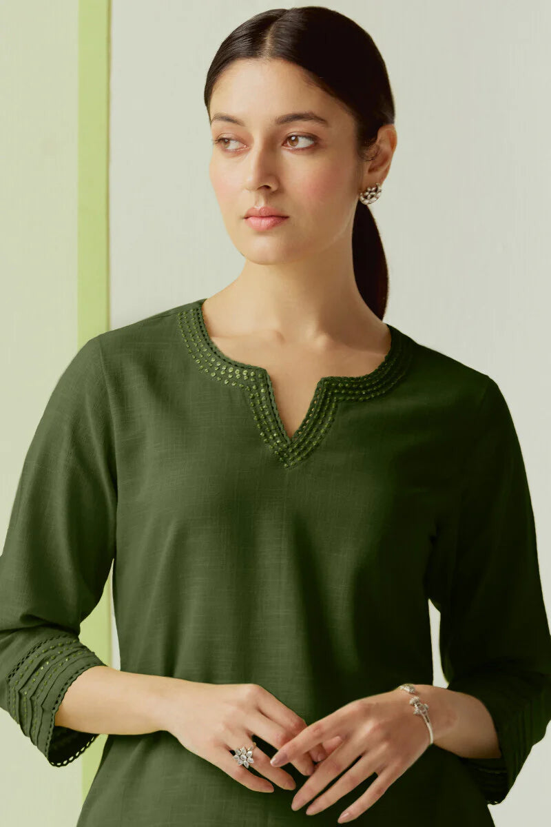 Surplus: Roza Zara Emerald Green Kurta