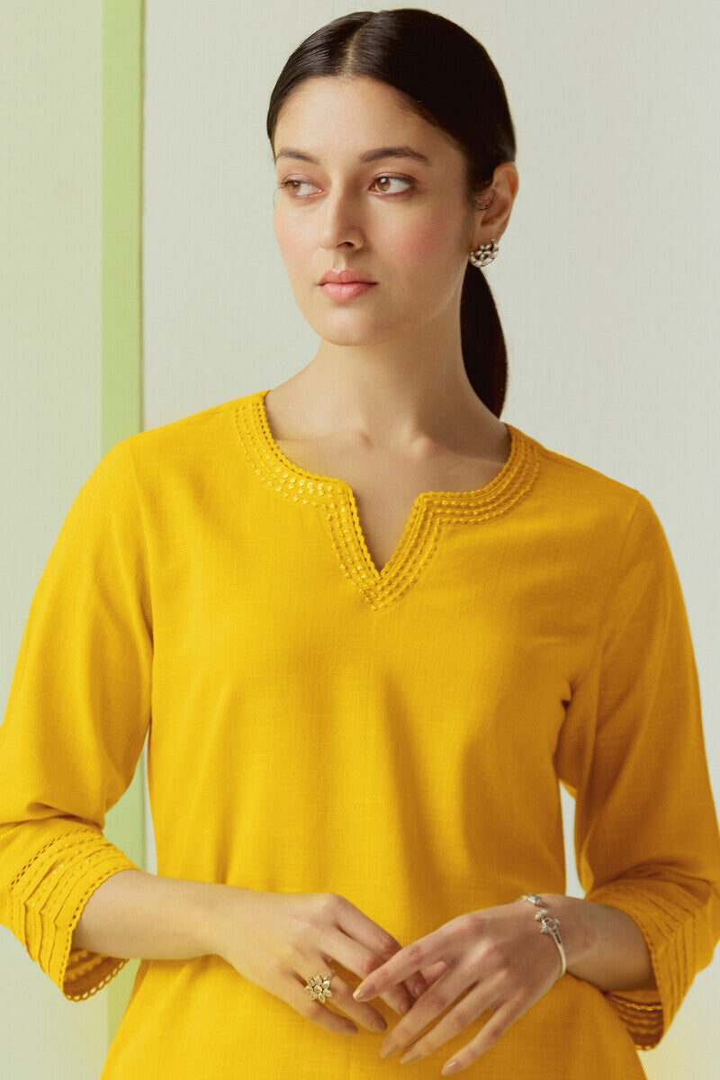 Roza Seerat Yellow Kurta