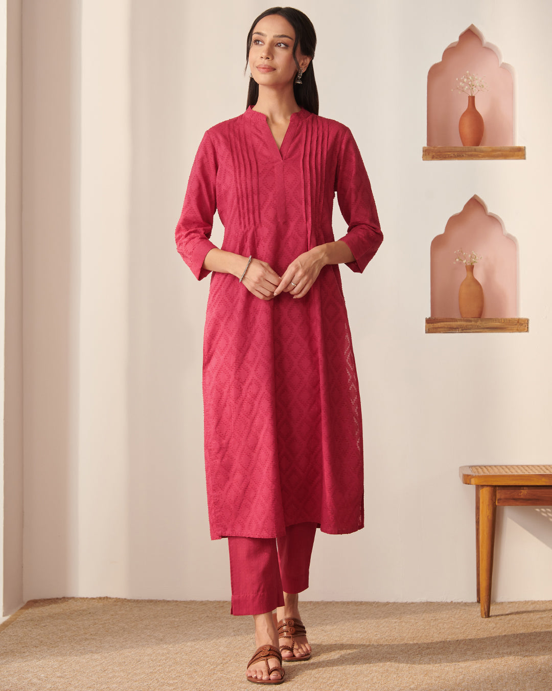 Roza Rosana Berry Pink Narrow Pants