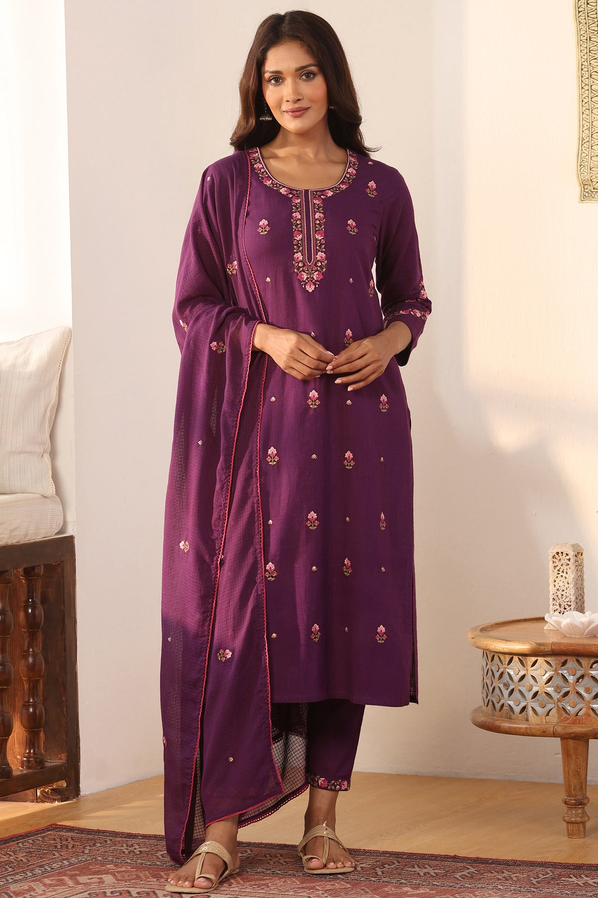 Mehraab Rahida Purple Dupatta