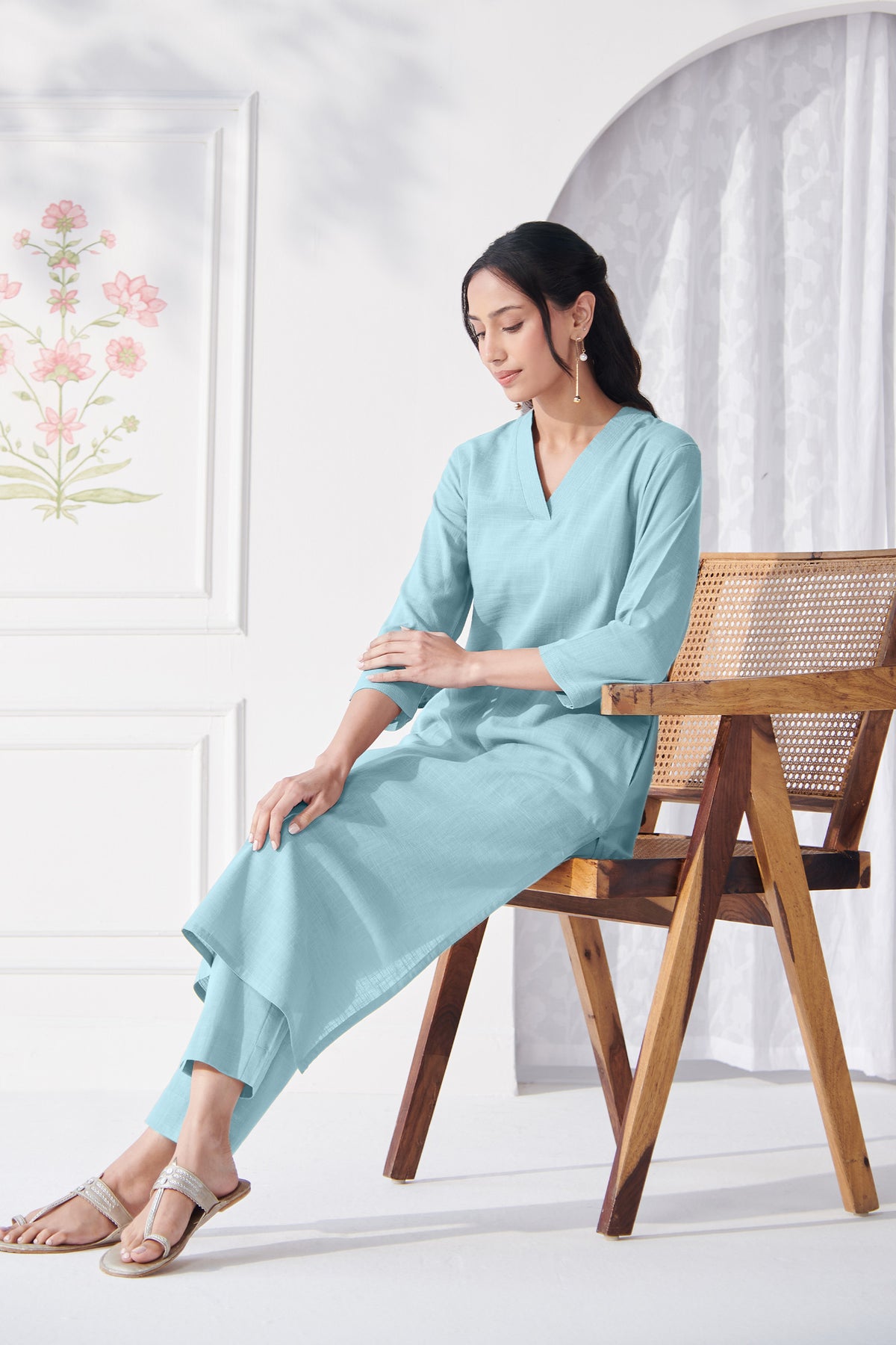 Roza Shaheen Blue Narrow Pants