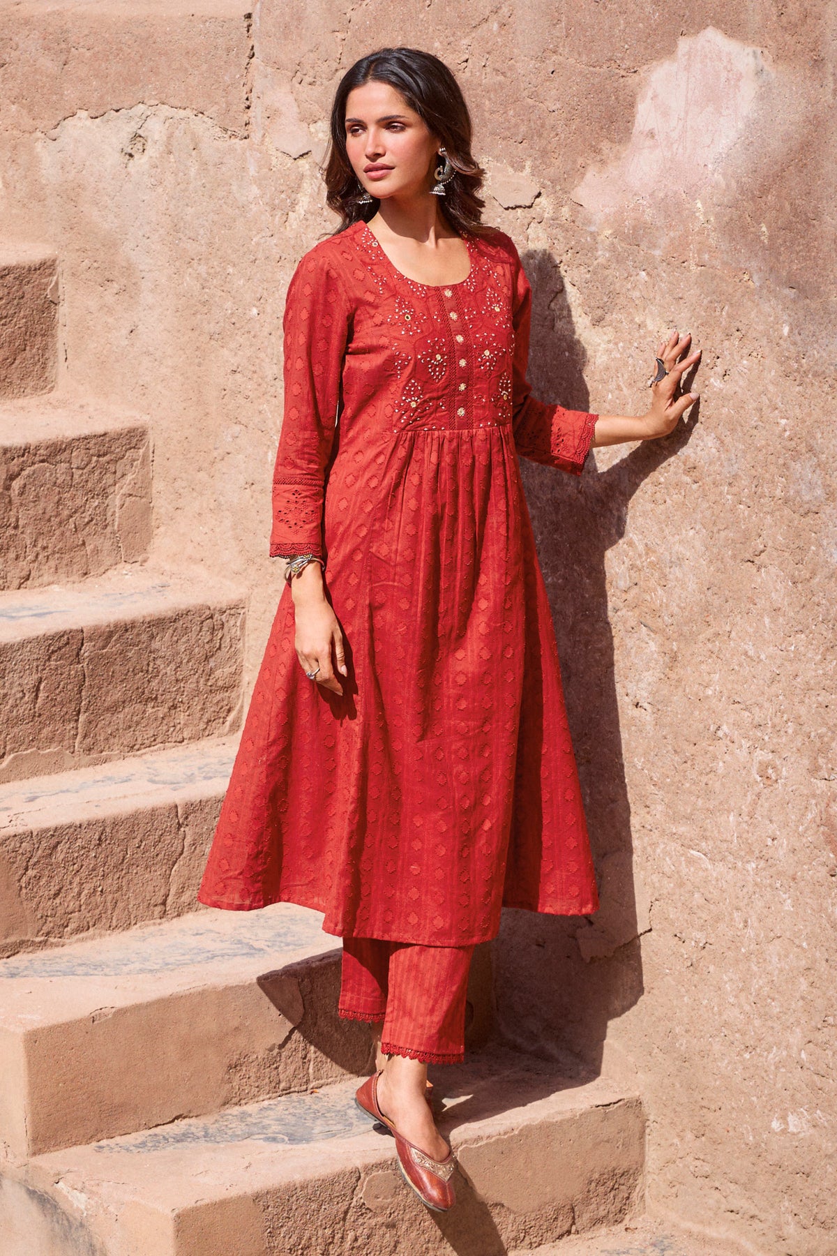 Roza Sureena Ruby Red Narrow Pants