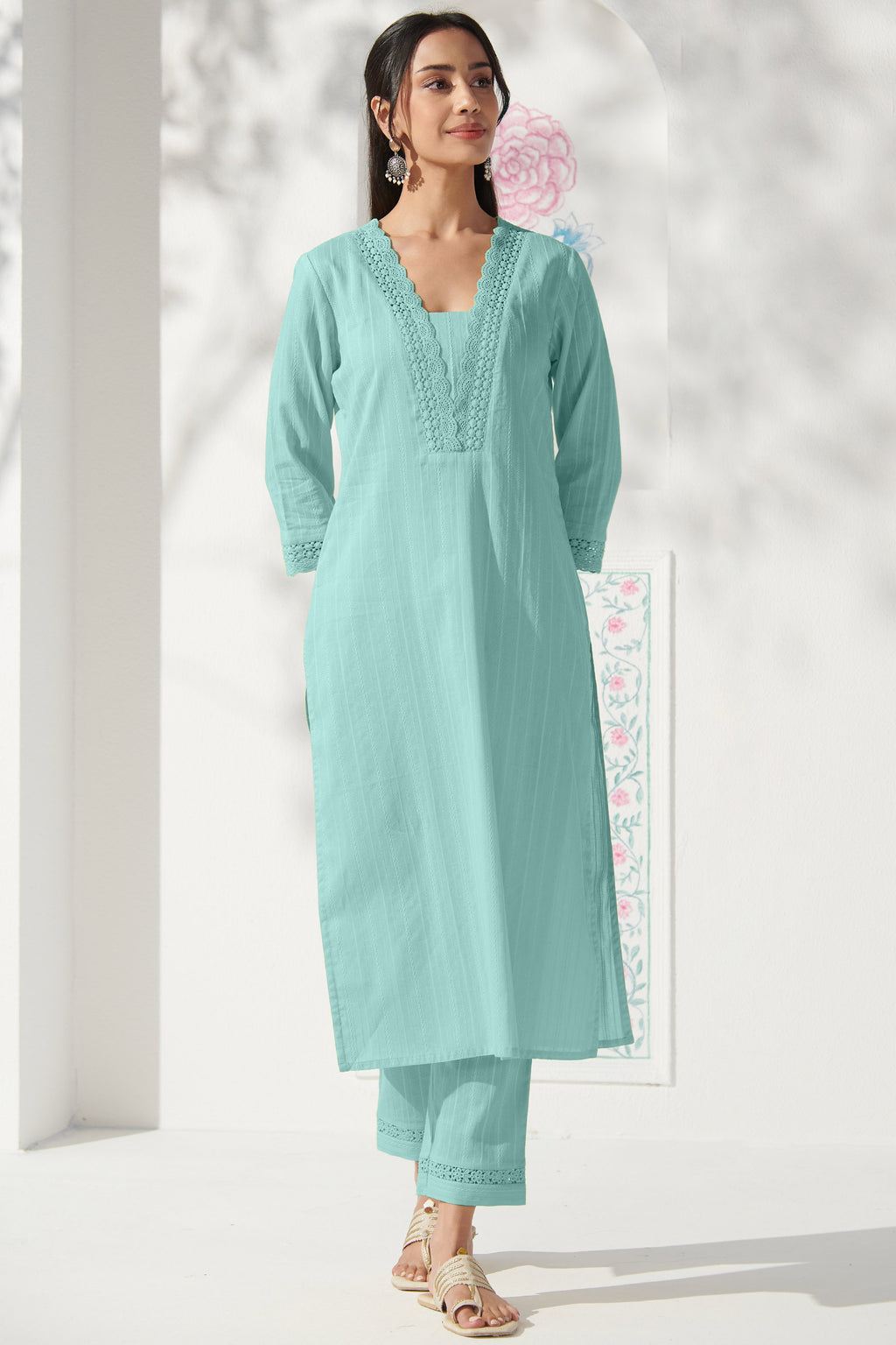 Roza Nazmin Green Narrow Pants