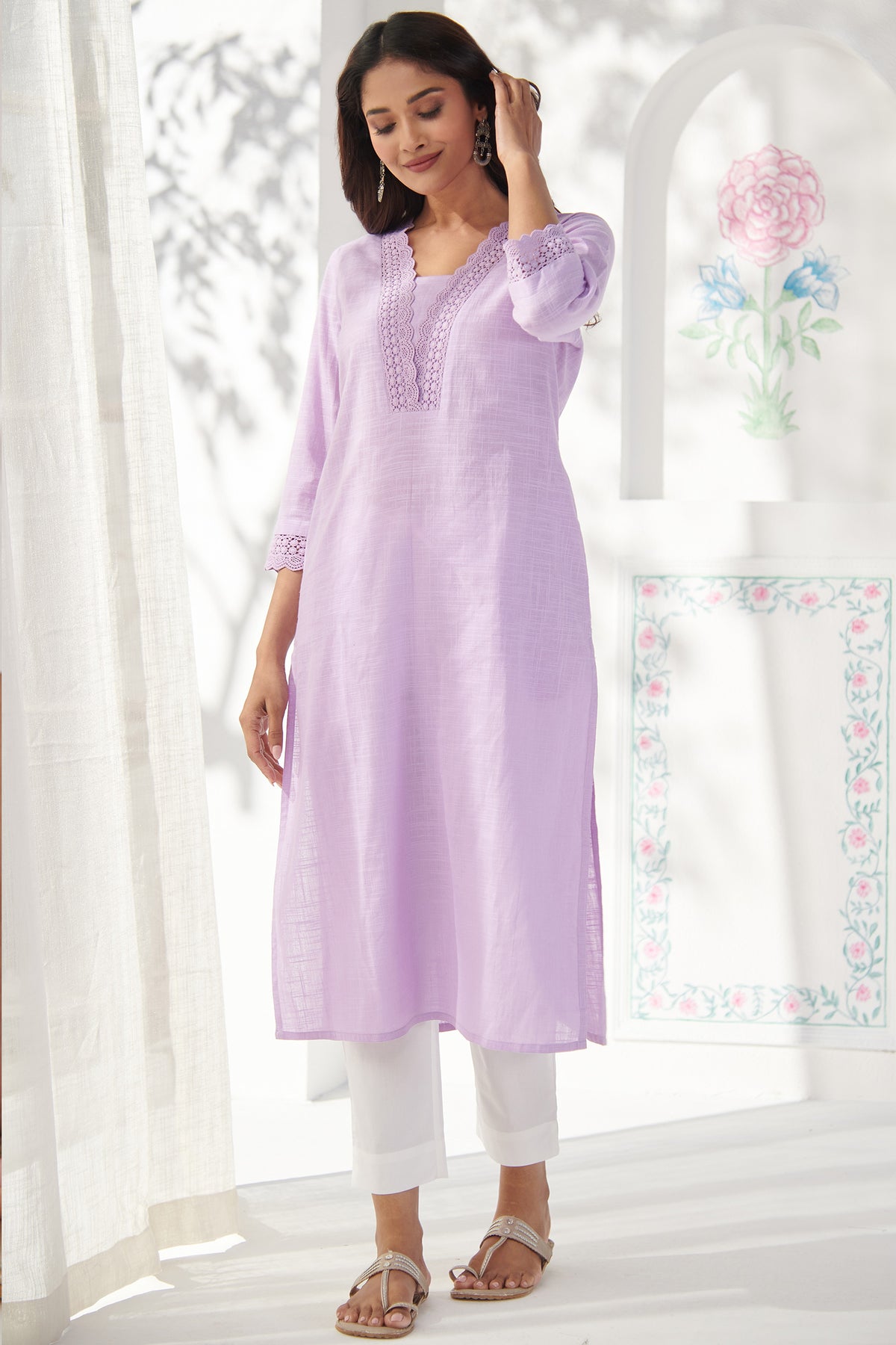 Roza Zafina White Narrow Pants
