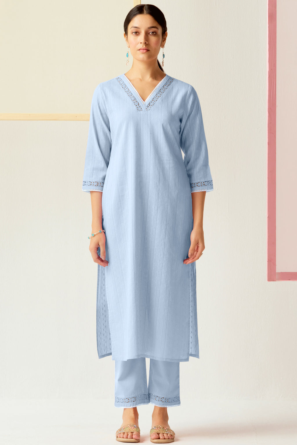 Roza Naaz Sky Blue Kurta