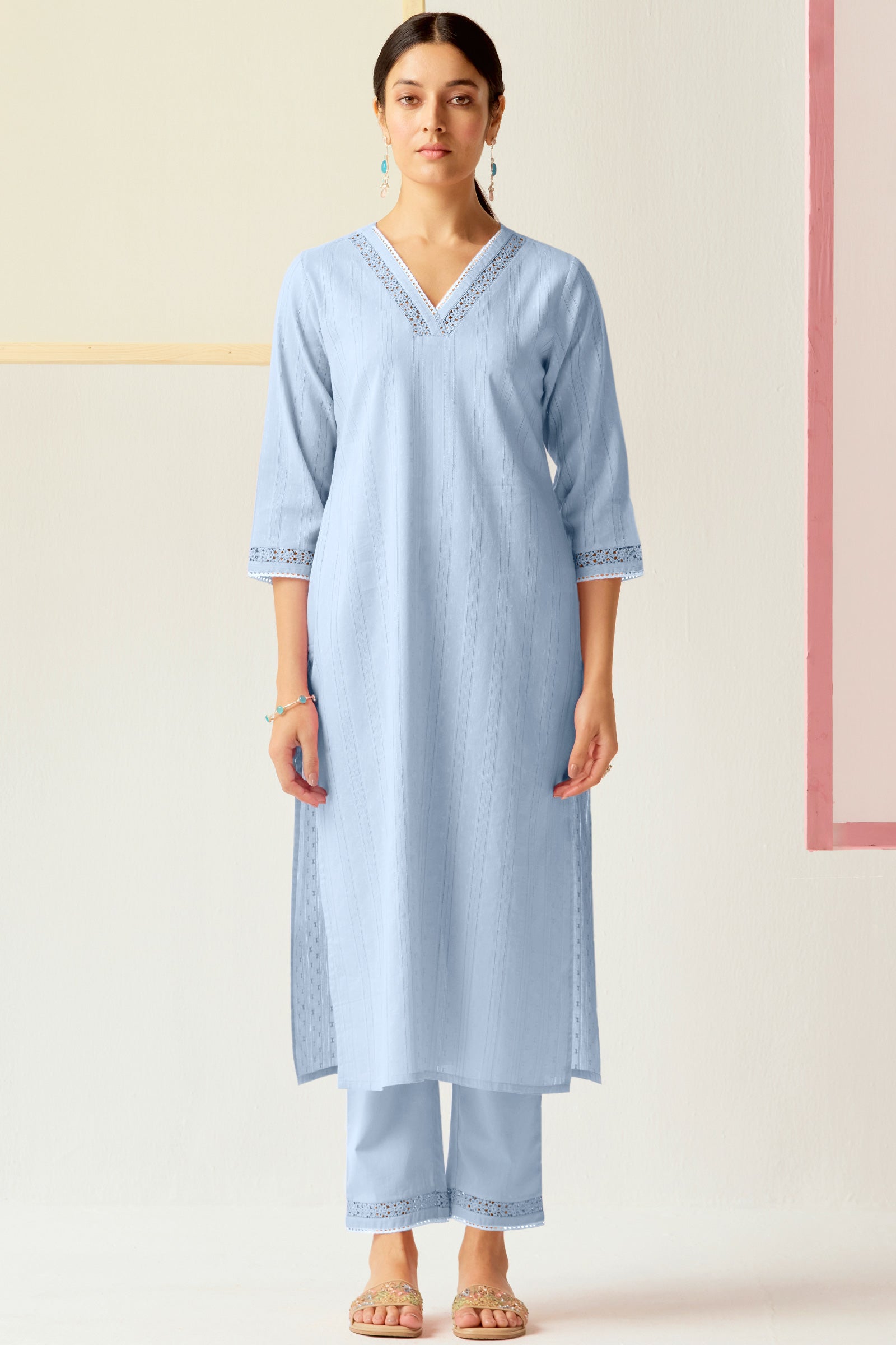 Roza Naaz Sky Blue Kurta