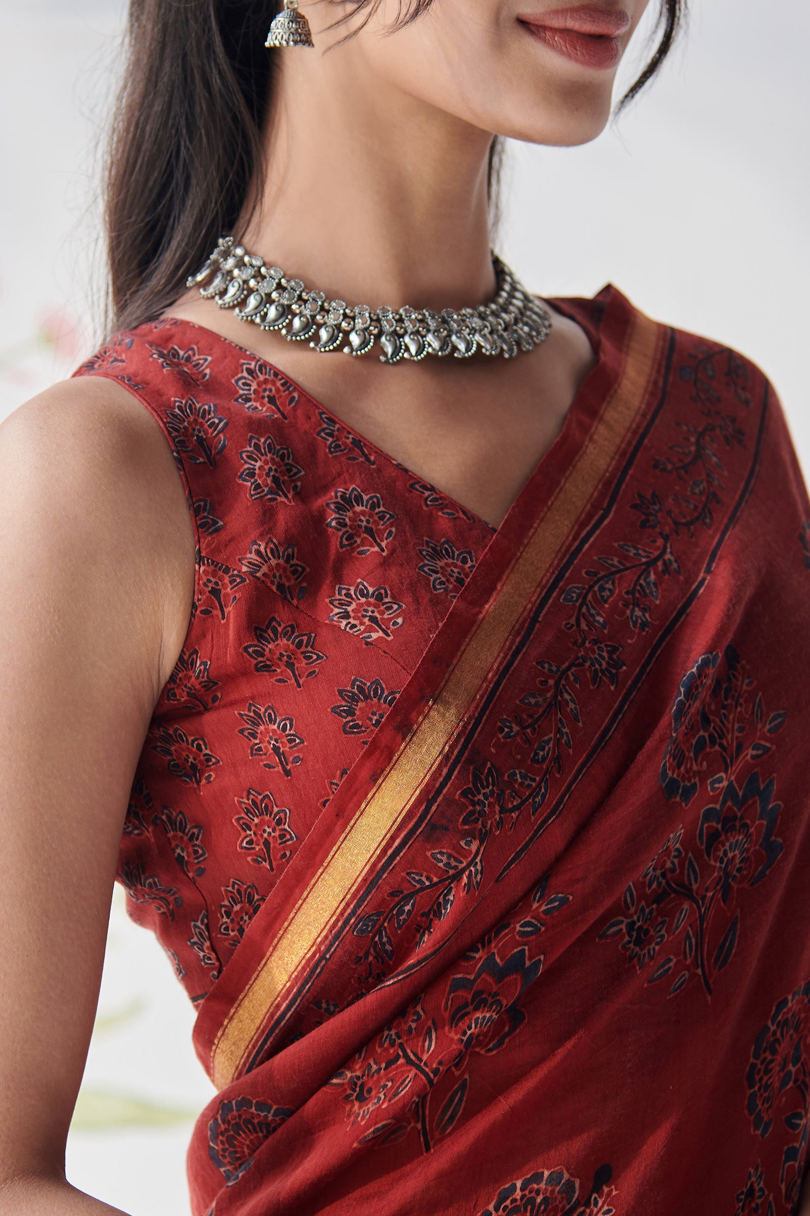 Sehra Zaria Ajrak Saree