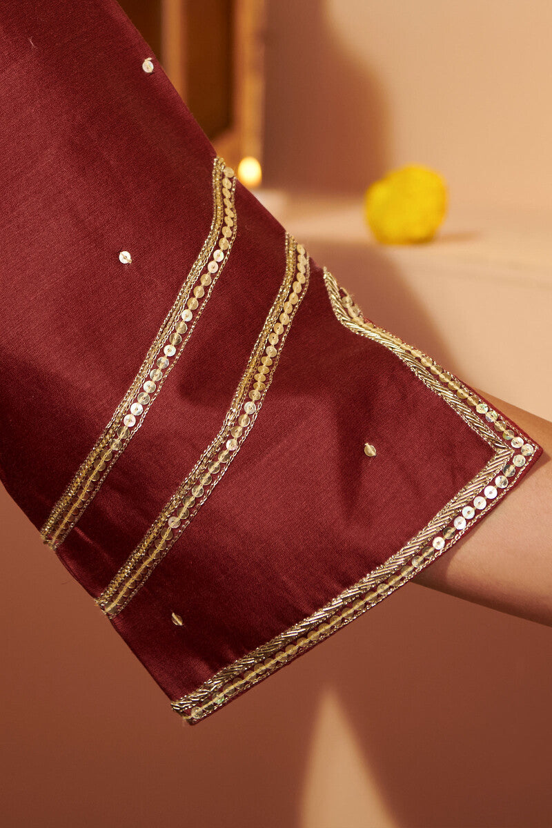 Shirin Chaand Red Chanderi Kurta