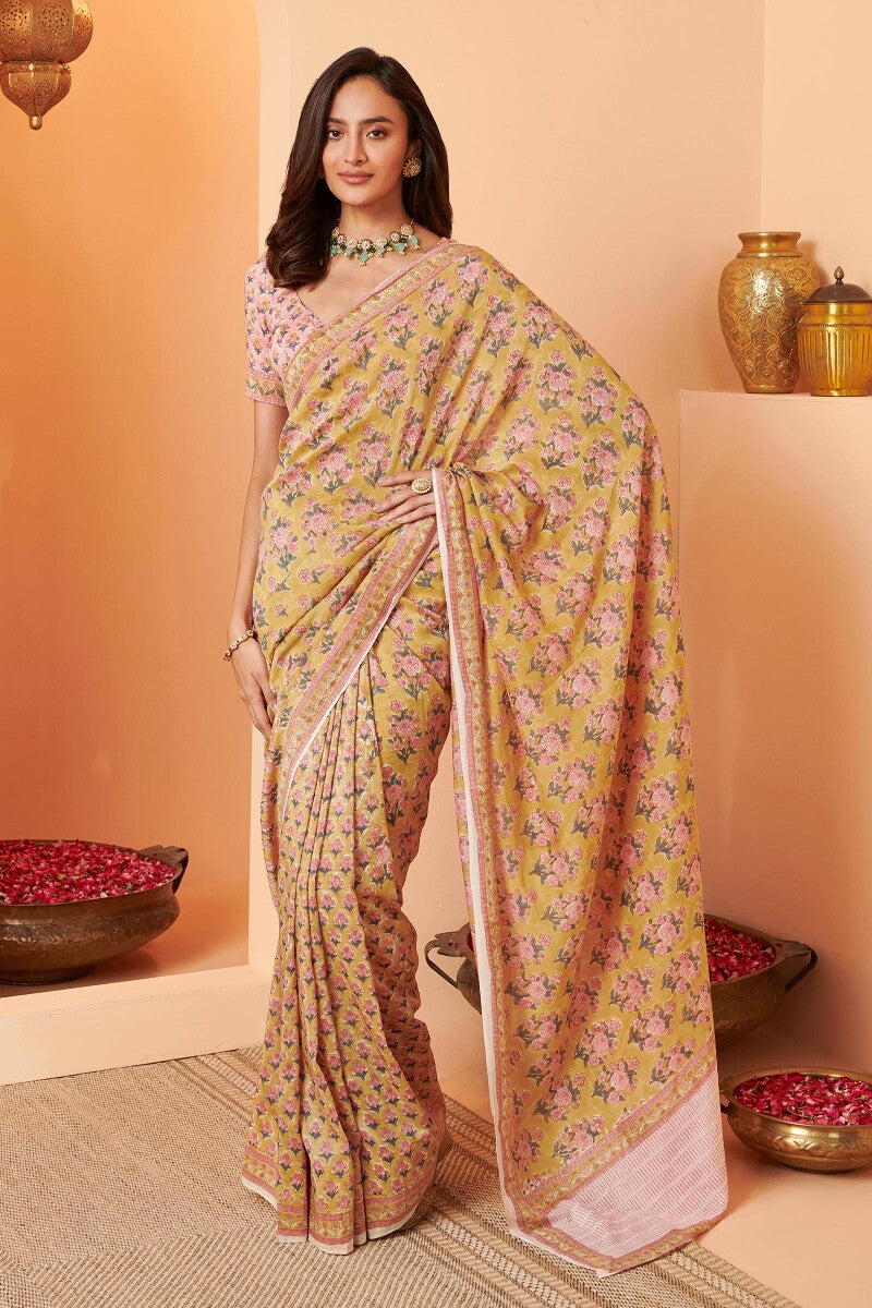 Shirin Kiara Sanganeri Cotton Silk Saree