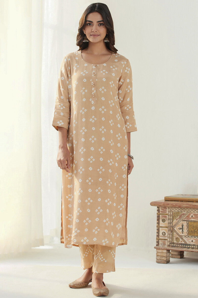 Gauhar Afroza Brown Bandhej Kurta