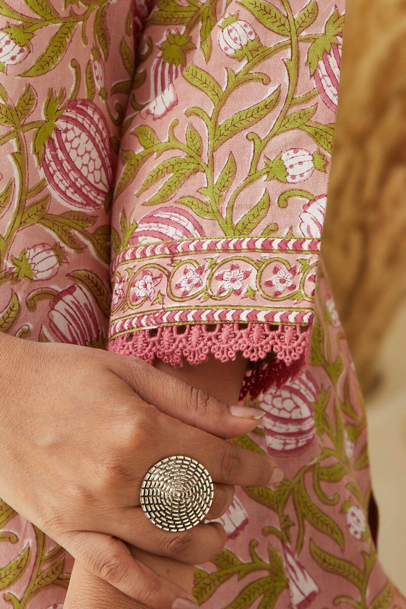 Gauhar Layla Pink Sanganeri Kurta